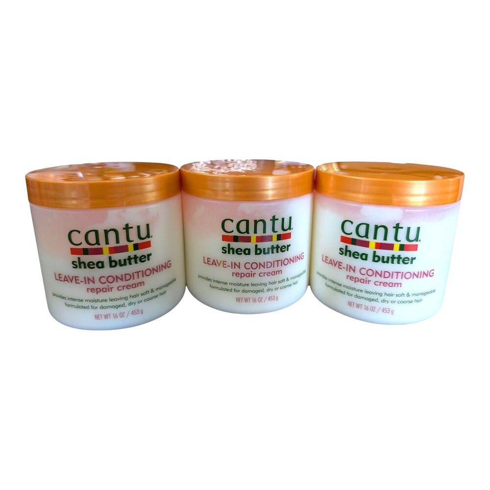 3X Cantu Leave In Conditioning Repair Cream Shea Butter 16 Oz Set Of Three New
